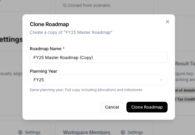 Smart Cloning Modal