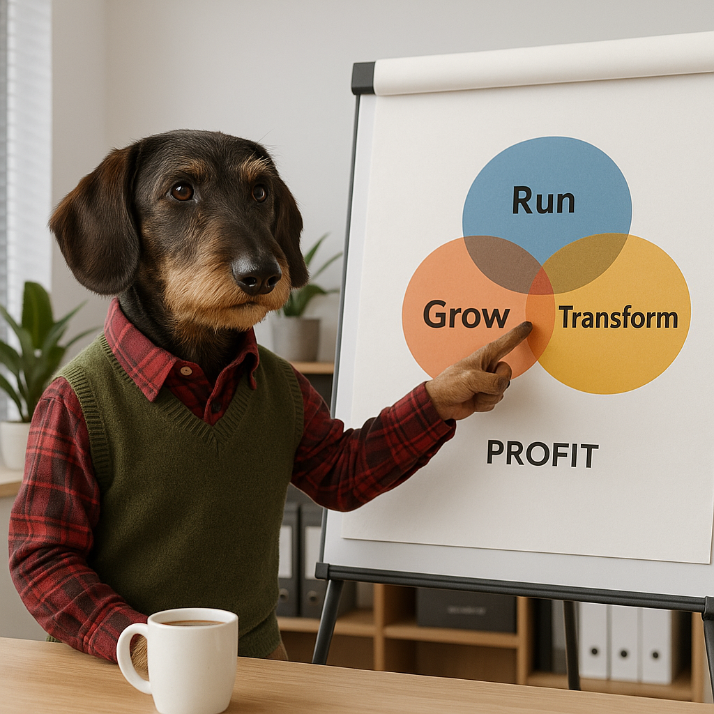 Objective Tagging: Gartner's Run / Grow / Transform Modal